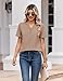 Zeagoo Women's Clothing 2026 Trendy Short Sleeve Summer Tops Business Dressy Casual Blouse Khaki