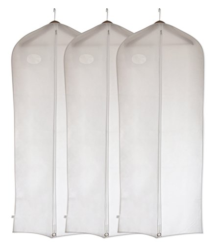 Indumento Covers Bags by Dryzem set di 3 bianco lungo traspirante copertine per abiti, camicie, abiti e vestiti 2 anno di garanzia