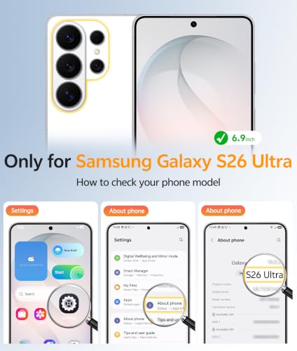 Image of FNTCASE for Samsung Galaxy S26-Ultra Case: [Fit for Magsafe] [Screen Protector] Anti Yellowing Transparent Clear Military Grade - Shockproof Protective Phone Cover - Clear