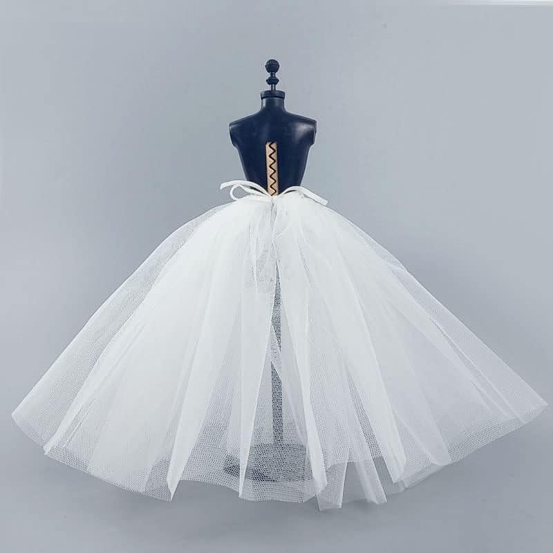 2pcs/lot Fashion Petticoat for 11.5" 1/6 Doll Slip Wedding Dress Underskirt Clothes Outfits 1/6 BJD Dollhouse Accessories (Long, White) image 4