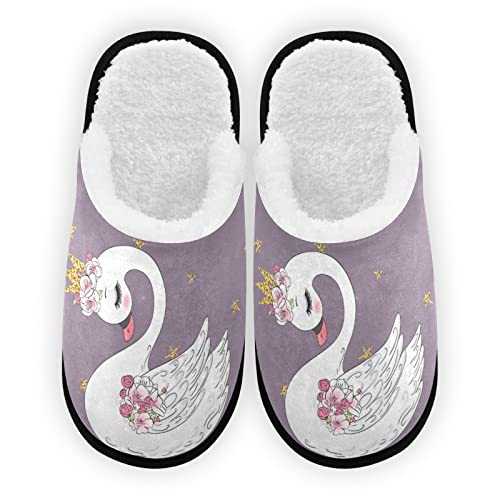 Umidedor Swan Bird Slippers for Women Girls, Soft Memory Foam Non-Slip Indoor House Slippers Home Shoes for Bedroom Hotel Travel Spa