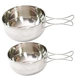 HOODANCOS 1Satz Campingschale mit Klappbarem Griff Teiliges Reisegeschirr für Outdoor Aktivitäten Vielseitige Lebensmittelschüssel Rostfreiem Stahl zum Kochen