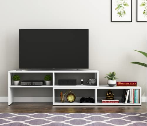 Image of THE WOODEN CITY Solid Sheesham Wood TV & Entertainment Unit for Living Room & Hotel Room and Office Furniture (Wood Finish 9)