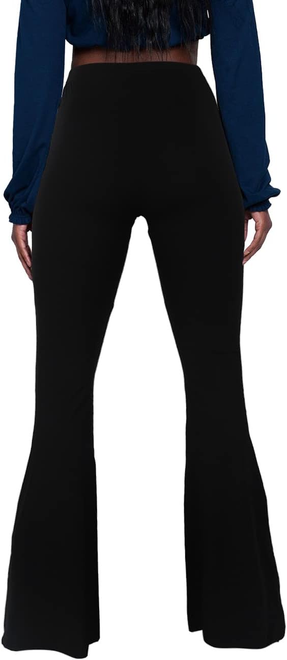 Herose Tall Ladies Soft Flared Leggings Pants Floor Length S-2XL