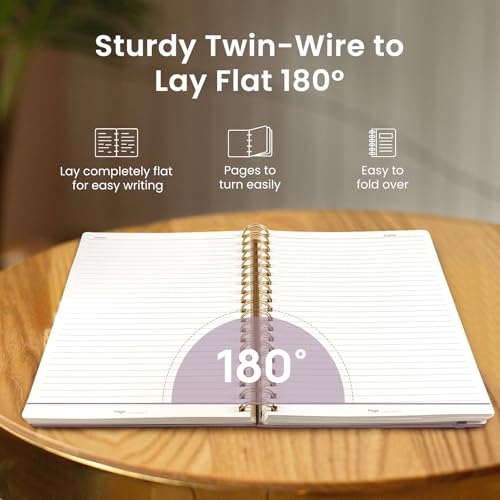 Lined Spiral Notebook Journal for Work, 300 Pages Thick B5 (7.1"x10") College Ruled Journal for Women & Writing, Hardcover Notebook for Note Taking, Perfect for Office Home School Supplies, Purple - Image 5
