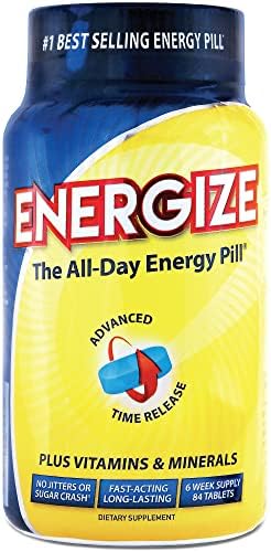 iSatori Energize Caffeine Pills - Fast Acting Energy Pill - Healthy Focus & Nootropic Brain Supplement - Improved Alertness & Clarity, Preworkout for Men & Women - All Day Energy - 84 Tablets