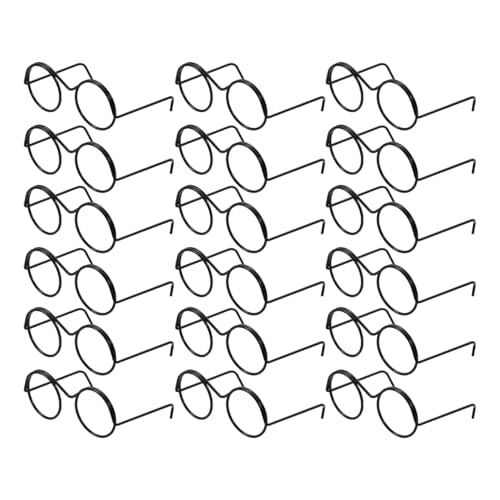 ifundom 20 Piezas Gafas De Muñeca En Miniatura Mini Gafas De Metal para Muñecas Accesorios para Vestir Muñecas Y Fotografía 1.57X0.98X0.59 Pulgadas