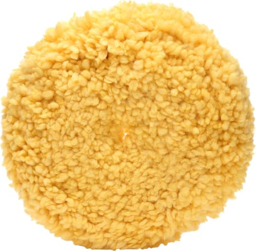 Image of 3M Wool Polishing Pad (05713) for Boats, Cars, Trucks and RVs - Single-Sided - 9 Inches, Yellow (Pack of 6)