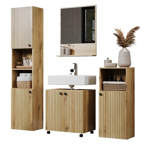 Furn.Design Badmöbel Set in Eiche Evoke Komplettprogramm Badezimmer Badkombination 4-teilig 160 x 190 cm modern Feliz (Set 2) Furn.Design Badmöbel Set in Eiche Evoke Komplettprogramm Badezimmer Badkombination 4-teilig 160 x 190 cm modern Feliz (Set 2)