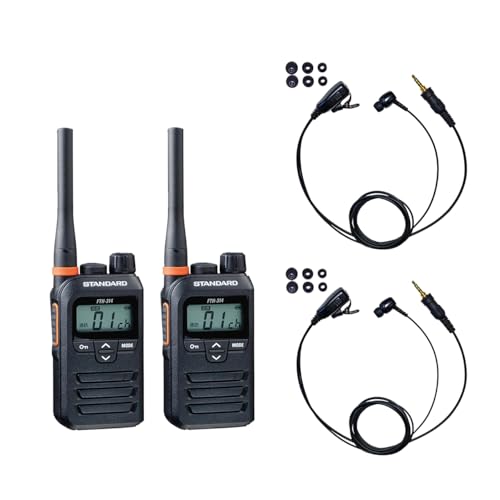 スタンダード STANDARD 防塵・防水・中継器対応 特定小電力 トランシーバー FTH-314 ノーマルアンテナ + 対応 BLUE CENTURY イヤホンマイク セット(カナルイヤホン型イヤホンマイク【W019H】セット,2台)