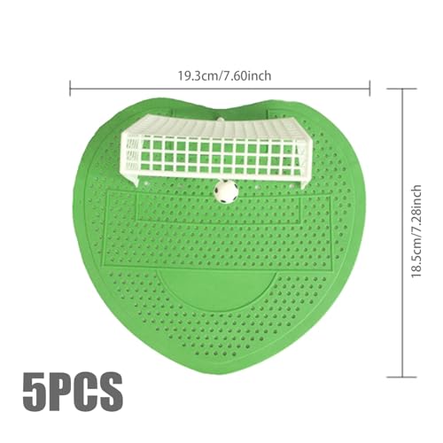 Pantalla de orinal con diseño de fútbol verde y esteras de filtro antiolor para baño masculino 4