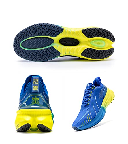 Onemix Breathable Men's Max Cushioned Walking Shoes With Arch Support For Plantar Fasciitis Flat Foot Pain Relief Air Lightweight Jogging Running Sneakers Shoes Non Slip Thick Sole,Blue,Size 8 #TOP5