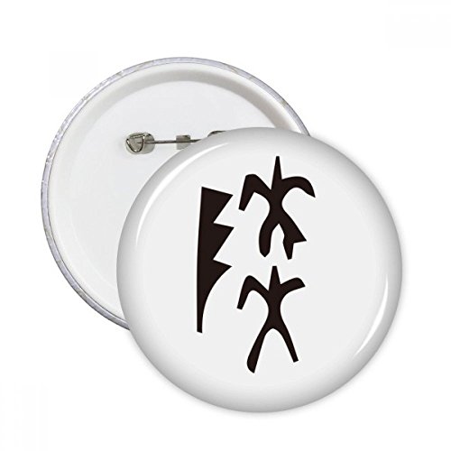 Badge bouton inscription os chinois Lu vêtement décoration multicolore M