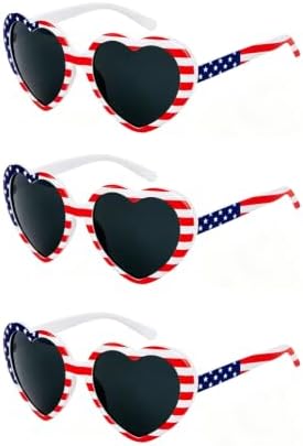 American Flag Heart Sunglasses for Independence Day USA Flag Tattoo Stickers for 2026 World Cup Party Memorial Day image 4