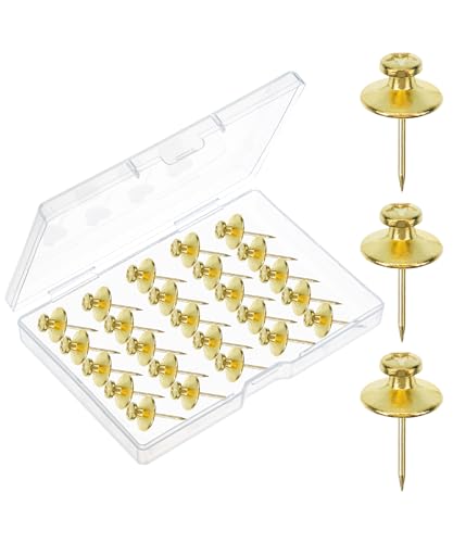 Image of Mr. Pen- Double Headed Picture Nails, 25 Pack, Gold | Tacks for Wall Hangings, Pins, Thumb Tacks, Picture Hangers