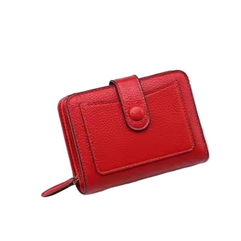 Women Wallets Luxury Small Mini Coin Purse Hasp Card Holder Lady Wallet Zipper Female Leather Buckle(WineRed)