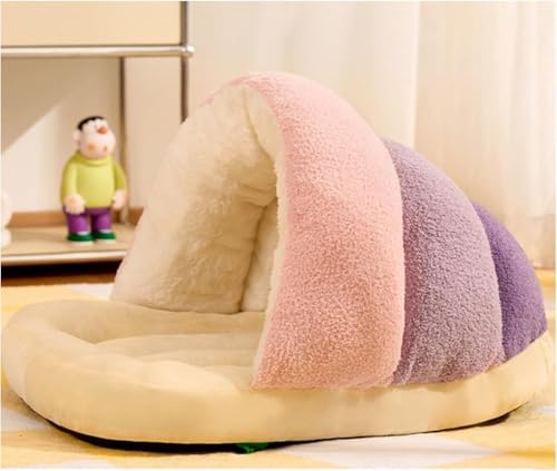 猫用ハウス 犬 ベッド 冬 ペット クッション 猫用こたつ コタツ 布団 猫の家 ペット用品 かわいいスリッパの形 ペット用品 (C,M)