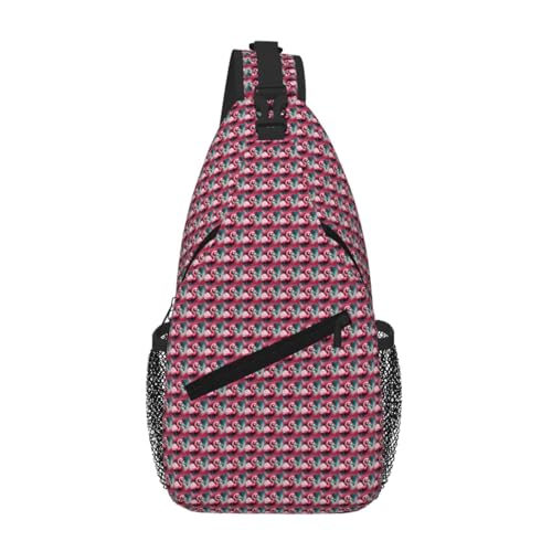 Bolsa de pecho con flamencos bandolera diagonal y ligera para el senderismo diario urbano