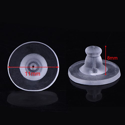 100 Pack Clear Rubber Earring Safety Backs Clutch Earring Pad #TOP4