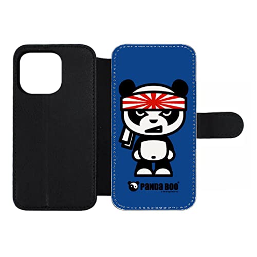 Étui cuir iPhone 13 Pro housse magnétique Panda Boo Samouraï Japonais