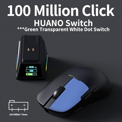 Image of AJ159 8Khz Ultralight Gaming Mouse with RGB Magnetic Screen Charging Dock -30K dpi Optical Sensor - Huanuo 100 Million Click - Ice Sensation Coating Trip-Mode Mice