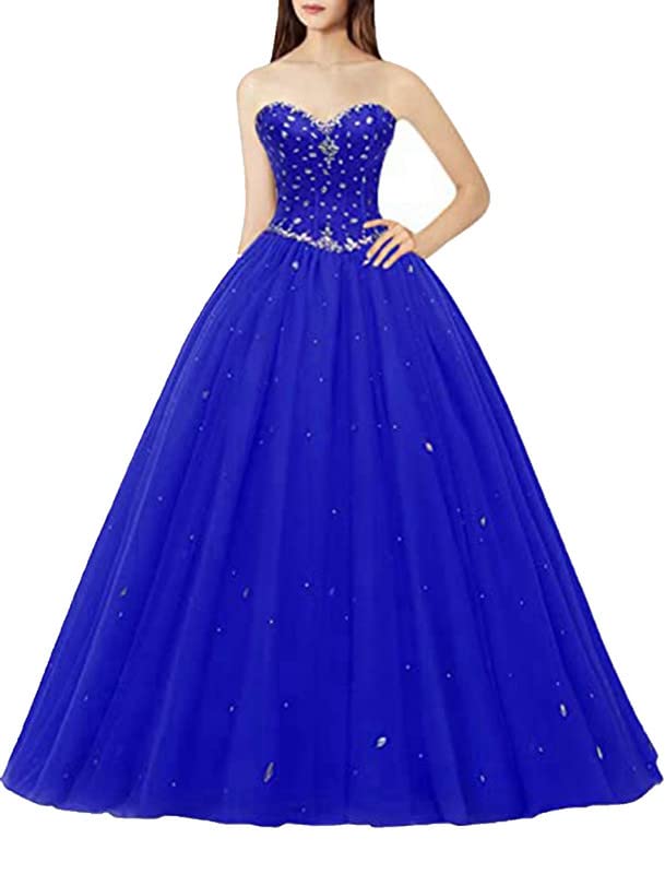 Image of Likedpage Women's Sweetheart Ball Gown Tulle Quinceanera Dresses Prom Dress