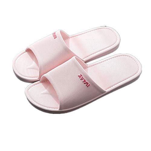 Shower Slipper, Women/Men's Slippers,Bathroom Non-Slip Slippers, Pool Slides Open Toe, Shower Shoes, Toilet Slippers, Indoor Home House Sandal (6-7Women, Pink)