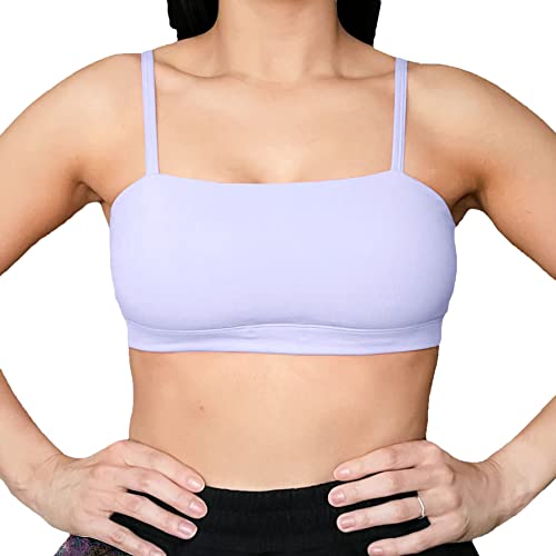 Aoxjox Women's Workout Bandeau Sports Bras Taining Fitness Running Yoga Crop Tank Top (Purple Heather, Small) #TOP15