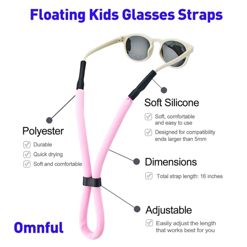Sangle de lunettes flottante enfants avec cordon ajustable pour lunettes de soleil sport