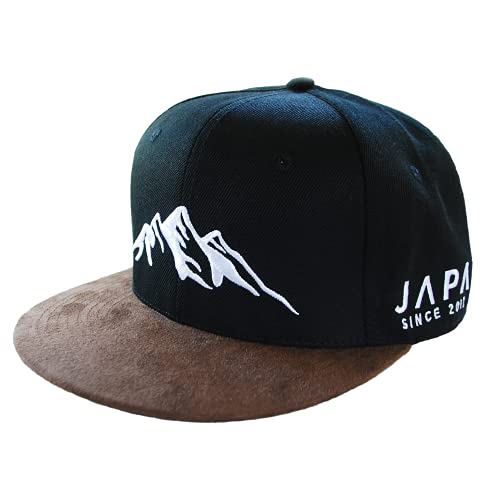 Japa Mountain Berge Snapback Cap Herren Damen Trucker Baseball (schwarz/braun)