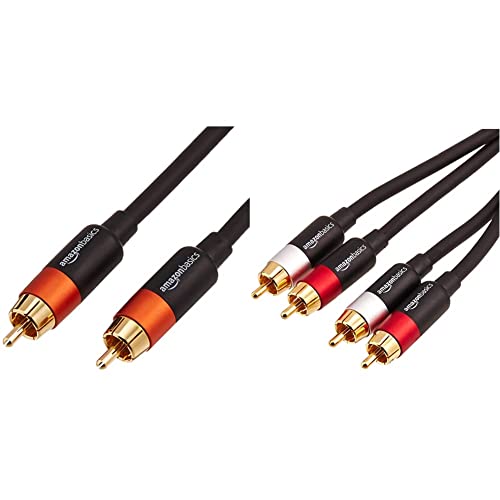 Amazon Basics Digital Audio Coaxial Cable - 4 feet & 2-Male to 2-Male RCA Audio Stereo Subwoofer Cable - 4 Feet