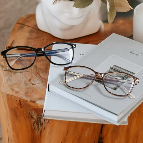 Madison Avenue Square Vintage TR90 Blue Light Blocking Reading Glasses for Women, Computer Readers Eyeglasses