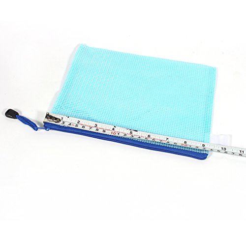 12Pcs A5 Dokument Taschen Plastikdatenspeicher Reißverschluss Beutel Faltblatt Schützende Hülsen Feder Beutel(blau)