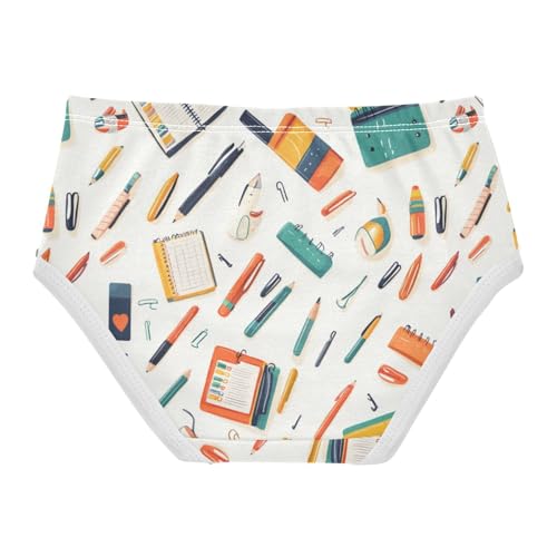 ZZKKO Cartoon Notebooks Stationery Girls Underwear Toddler Panties for Girls Comfort Brief Size 8Y2
