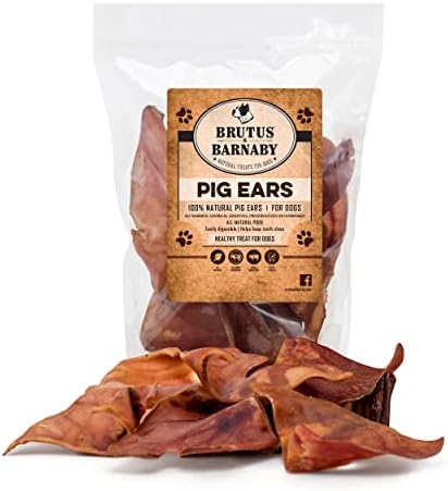 100% Natural Whole Pig Ear Dog Treat - 12 Pack - Our Healthy Dog Pig Ears Are Easy To Digest, Chemical & Hormone Free Thick Cut Pig Ears For Dogs Aggressive Chewers, Great For Small Or Large Dogs