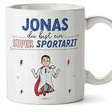 Mugffins Tassen Personalisierten für SPORTARZT Mann - Auf Deutsch - Du bist Super! - 11 oz / 330 ml - Individuell Anpassbar Geschenk Mitarbeiter