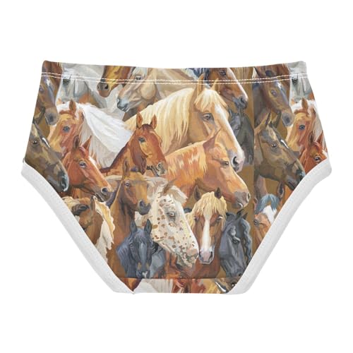 Wusikd Colorful Horses Girls' Underwear Cotton Funny Girls Briefs Soft Toddler Underwear 6T Multi2