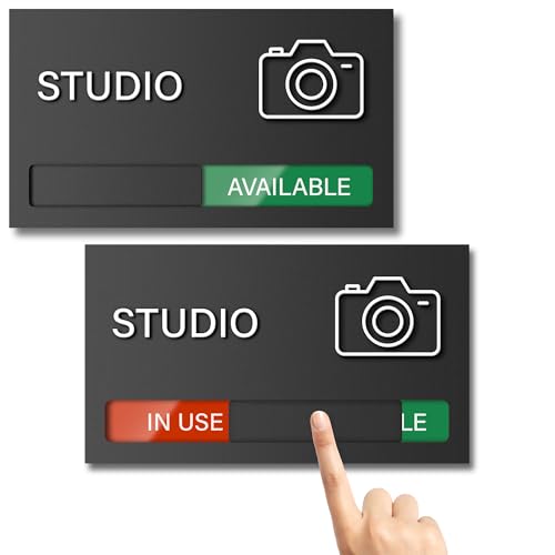 Studio Room Door Sign, Do Not Disturb Signs, In Use Available Office Slider Signs, Recording in...