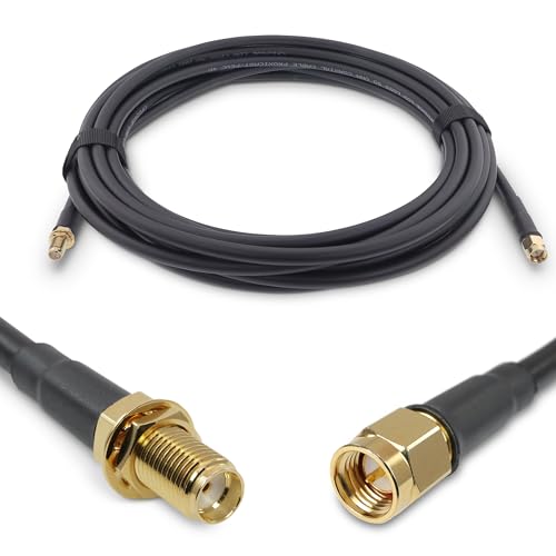 Proxicast 20 ft SMA Male to SMA Female Premium 240 Series Low-Loss Coax Cable (50 Ohm) - Antenna Lead Extender for 4G LTE, 5G Modems/Routers, Ham, ADS-B, & GPS (Not for TV or WiFi) (ANT-140-201-20)