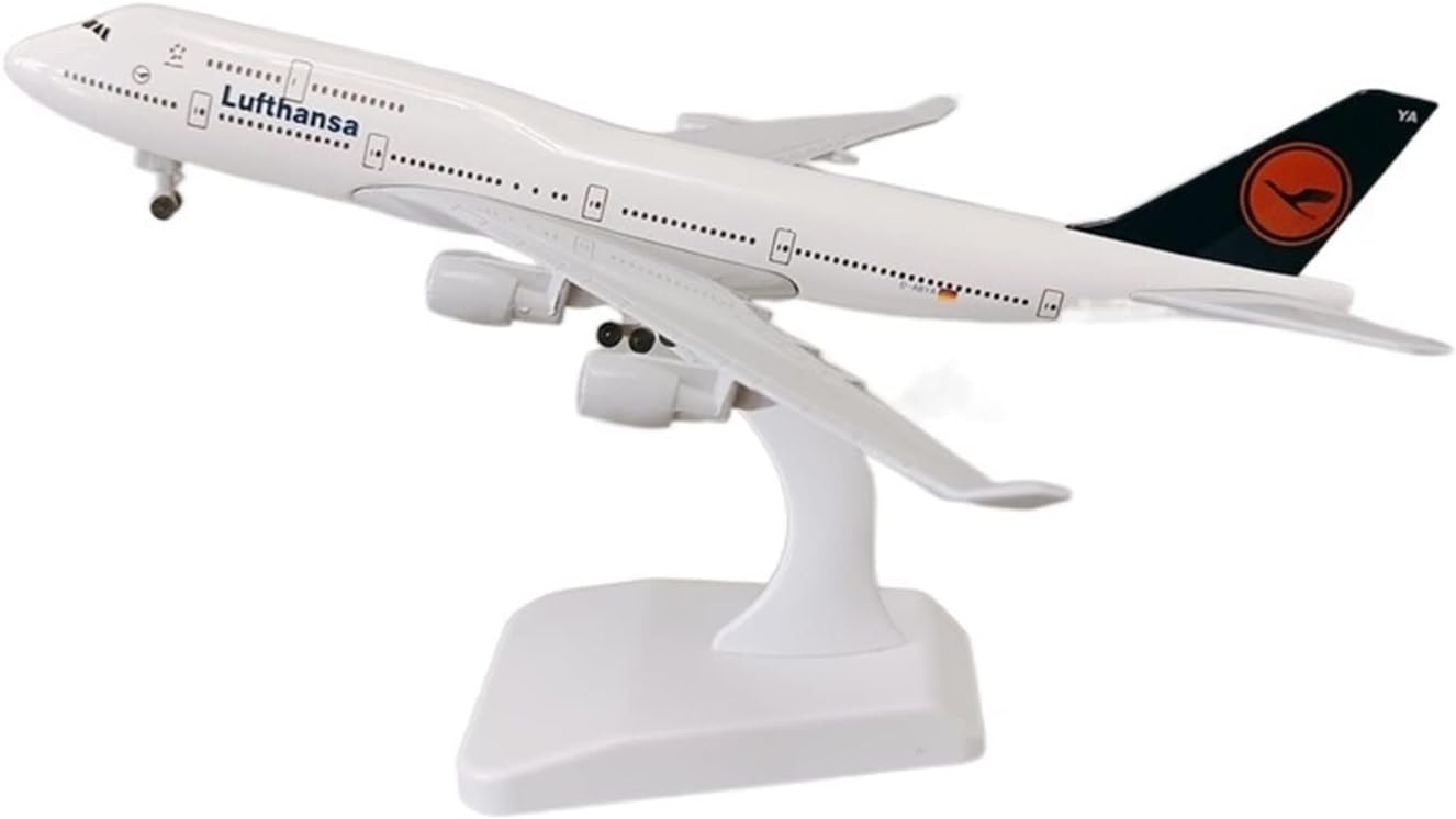 20cm Alloy Metal Model Aviation Boeing B747 Plane with Wheel Stand Collector Toys Hobby Playgame Kit