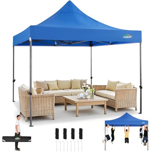 Image of COBIZI 10x15 Heavy Duty Pop Up Canopy Tent with 4 Sidewalls, Uranus