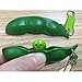 iMagitek 3 Pcs Stress Relieve Keychains, Squeeze-a-Bean Soybean Stress Relieving Playful Charms Extrusion Edamame Pea Keychain for Mobile Phones and Keys - Green