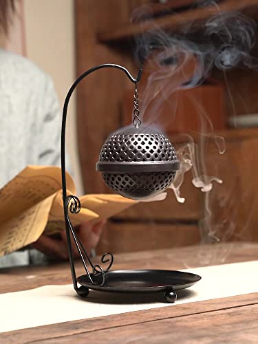 Primst Ball Shaped Hanging Incense Holder, Ceramic Backflow Hollow Incense Burner, Cones And Coil Incense Holder For Home Office Ornament Decoration #TOP5