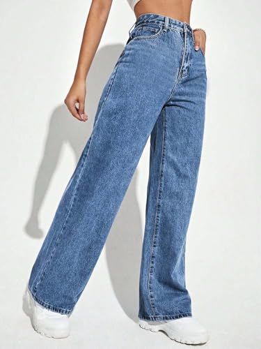 Image of KOTTY Women's High-Waist Button Relaxed Fit Casual Ankle Length Stylish Jeans