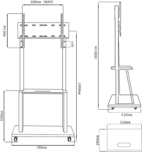 Soporte móvil para TV de 32 a 65 pulgadas con ruedas miniatura 2