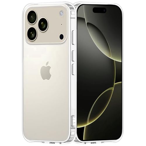 Image of amazon basics Compatible with iPhone 17 Pro Case Cover Transparent Non-Slip Hard PC Shockproof Bumper Protective Back Cover - Clear