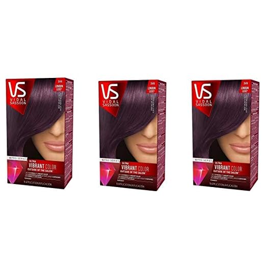 Vidal Sassoon Pro Series Permanent Hair Dye, 3VR Deel Velvet Violet Hair Color, Pack of 3