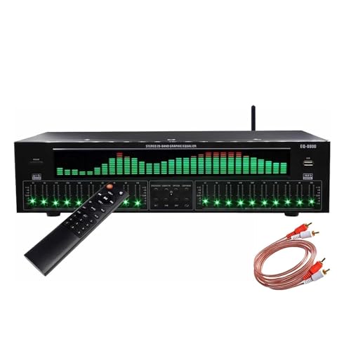 Ecualizador digital, ecualizador gráfico de audio de 31 bandas con reducción de ruido, conectividad Bluetooth, decodificación de audio digital óptica y coaxial, múltiples patrones de ritmo