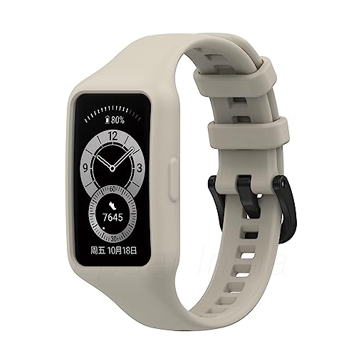 Image of Epaal Full Case Plain Strap for Honor Band 6 / Huawei Band 7 / 6 - Integrated TPU Watch Strap