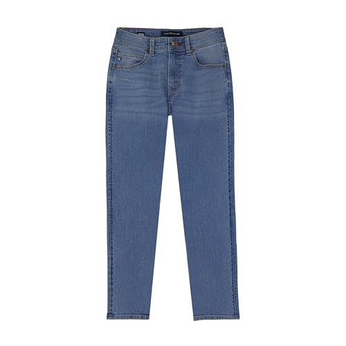 Image of Tommy Hilfiger Boys' 5-Pocket Stretch Slim Straight Leg Denim Jean, Zipper Fly & Button Closure